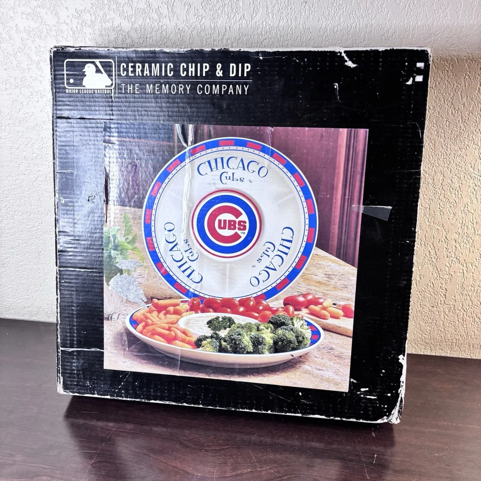 2012 Chicago Cubs Ceramic Chip & Dip Serving Plate Tray Official MLB Licensed - Image 3 of 4