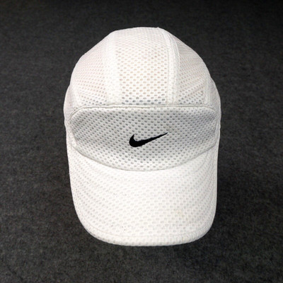 VTG Nike Tailwind Hat Cap White Mesh 7 Panel Running Dri-Fit Y2K Eminem 2000s OS