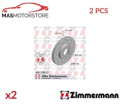 BREMSSCHEIBEN SATZ PAAR VORNE ZIMMERMANN 600323652 2PCS P FÜR SKODA SUPERB I