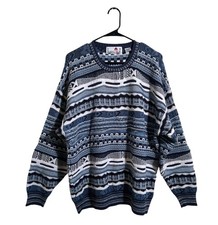 Florence Tricot Knit Sweater 90s Coogi Style XL