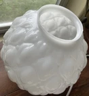 VTG MILK GLASS DIAMOND QUILT PATTERN BANQUET PARLOR REPLACEMENT BALL SHADE