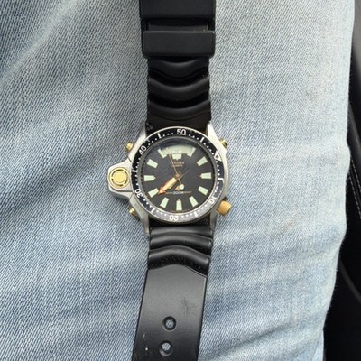 1988 Citizen Aqualand Diver 200m Analog & Digital Quartz Watch 2