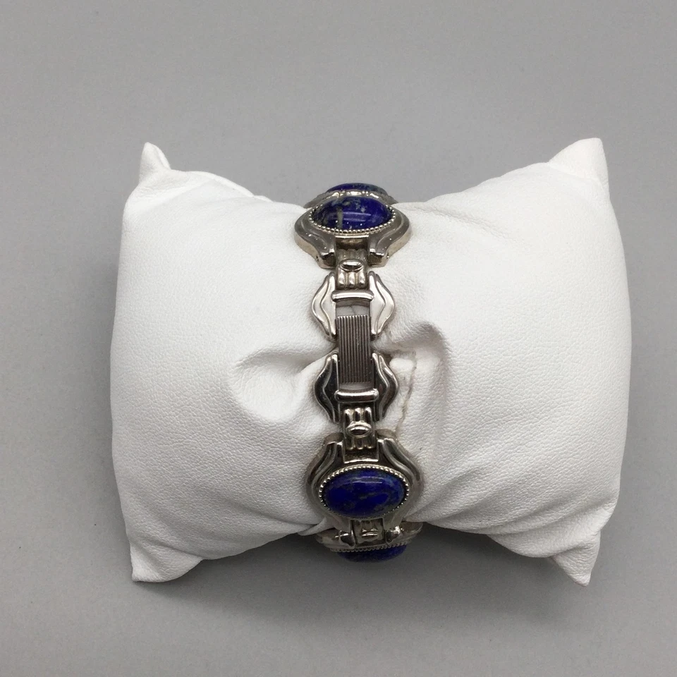 Relógio Avon reversível feminino 26mm tom prata azul cabochão nova bateria 6,75" - Imagem 3 de 4