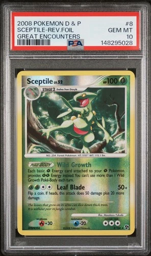 2008 POKEMON SCEPTILE-REV.FOIL DIAMOND & PEARL GREAT ENCOUNTERS #8 PSA 10