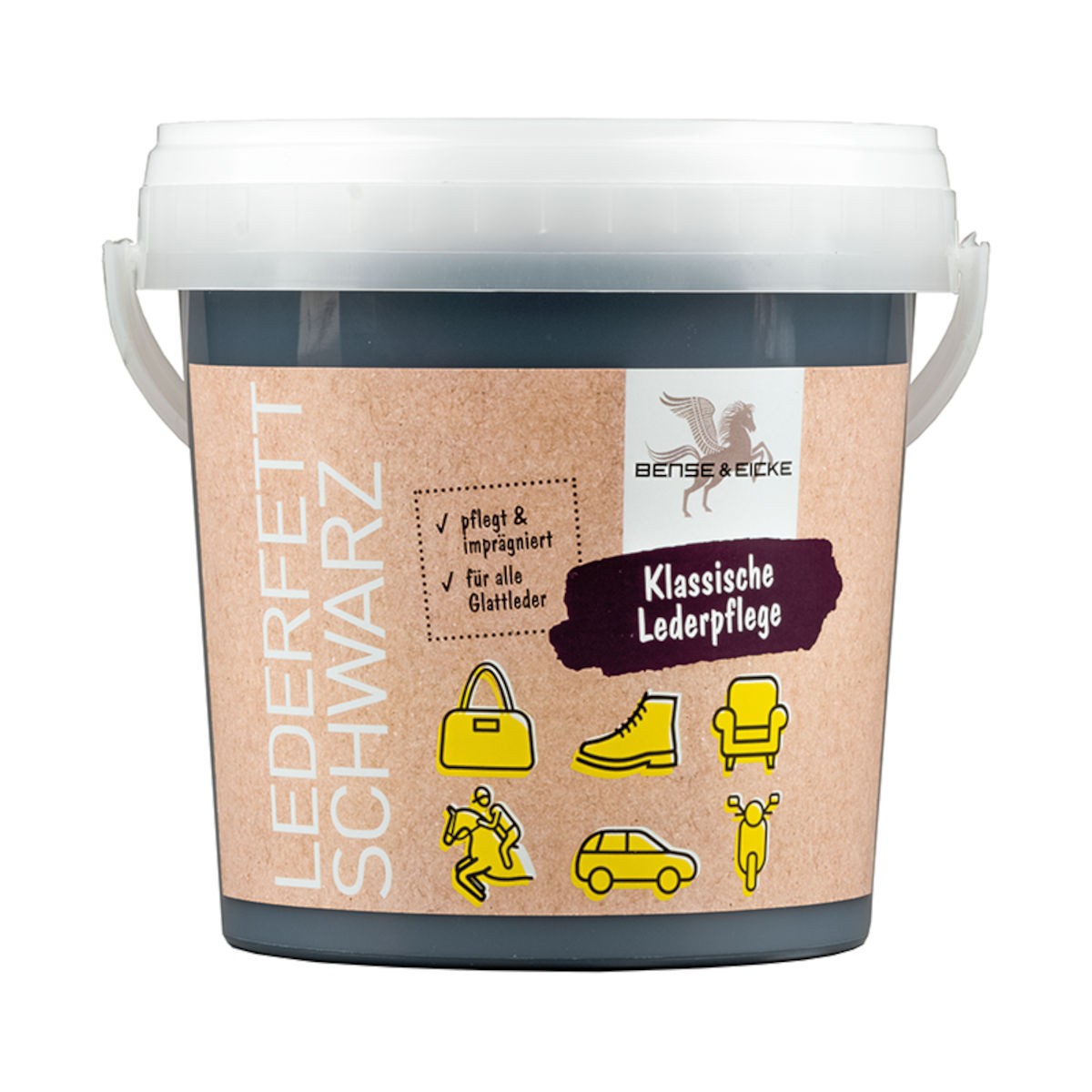 B & E Lederfett 2 x 1000 ml - schwarz + farblos - Glattleder Pflege Lederpflege 3