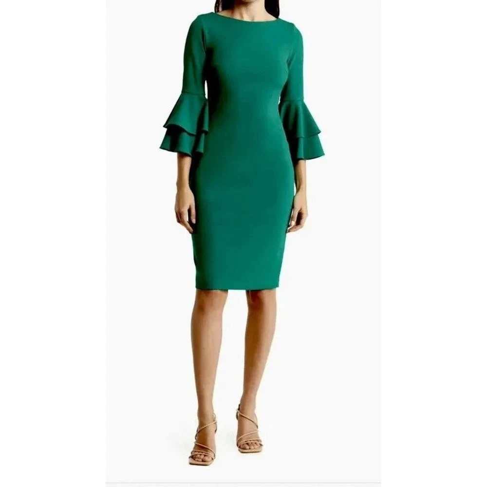 calvin klein green bell sleeve dress Women's Sheath Plus Size Dresses for Women for sale calvin klein sage green dress
