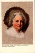 Martha Washington Portrait Postcard Gilbert Stuart Boston Athenaeum Runca