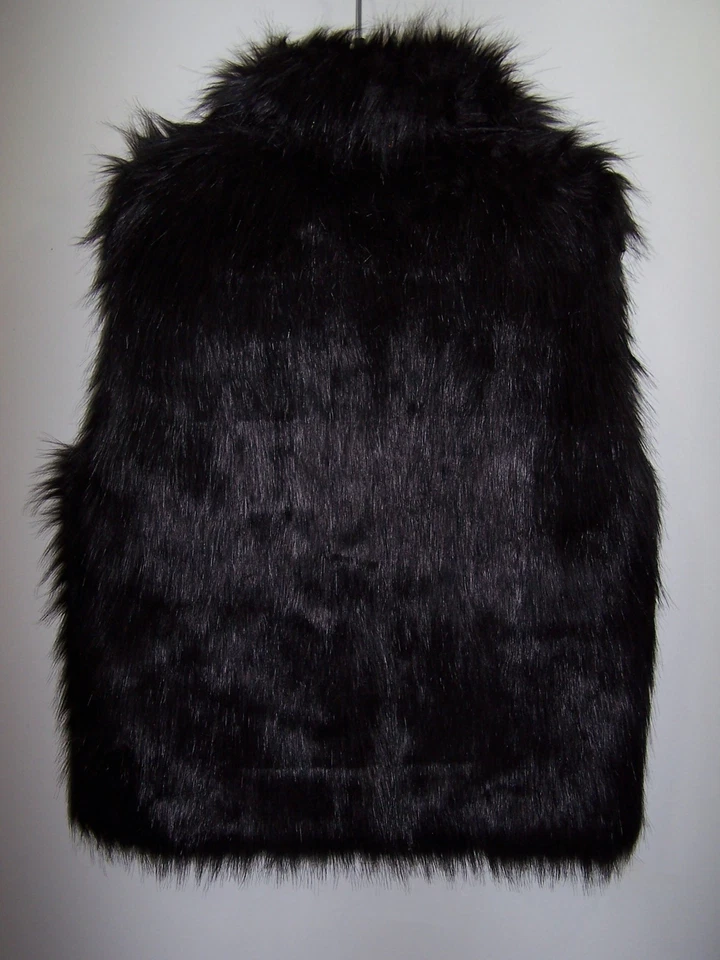 NWT - INC International Concepts Black Faux Fur Zip Up Vest Size S - Image 3 of 3