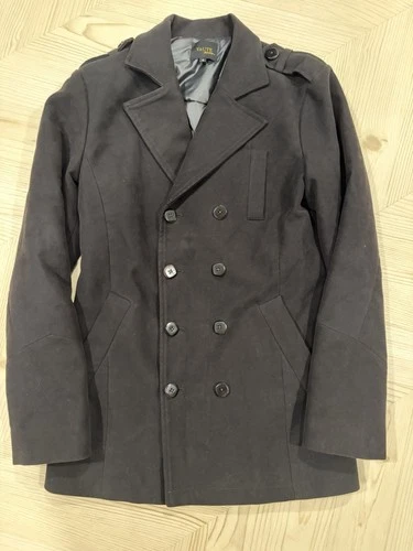 Vaute Men Vegan Peacoat Coat 100% Organic Cotton Recycled Lining NYC Size S video thumbnail