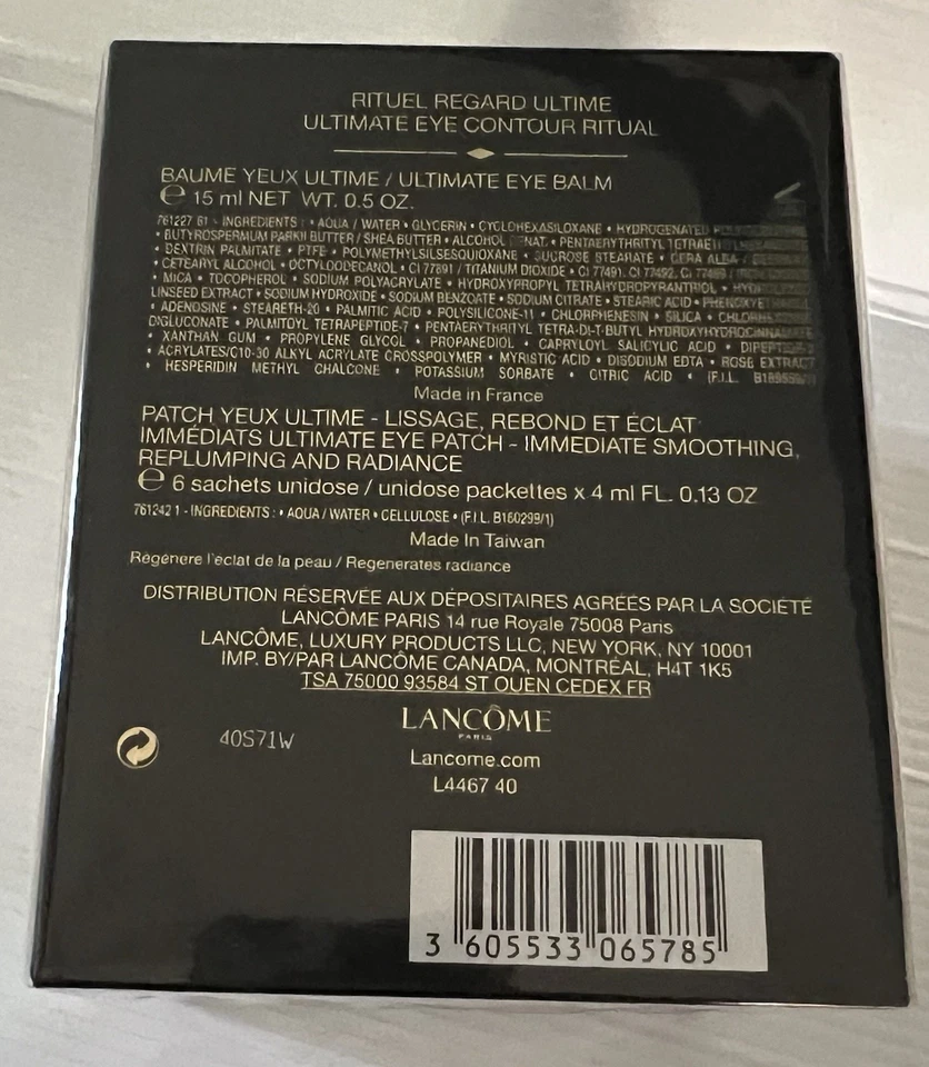 Bálsamo ritual contorno de ojos Lancome Absolue L’extrait Ultimate + 6 parches * sellado Foto 2 de 4