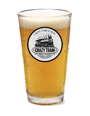 Ozzy Osbourne (Crazy Train) - 16oz Pint Beer Glass Handcrafted Rock and Roll 25