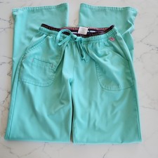 HeartSoul Women  s Scrub Pants S Green Solid Woven Poly/Spandex Drawstring 20110