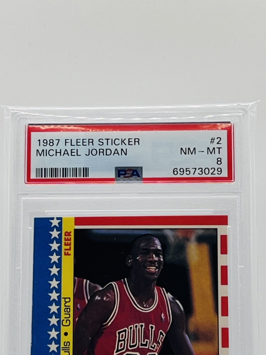 1987 Fleer Sticker - Michael Jordan - #2 - PSA 8 | eBay