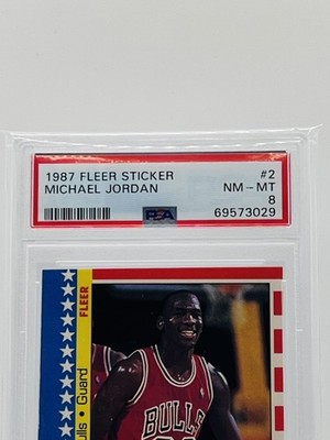1987 Fleer Sticker - Michael Jordan - #2 - PSA 8 | eBay