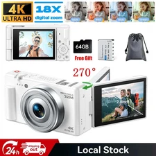 🔥4K Digital Camera for Photography 72MP Autofocus YouTube Vlogging Camera 64GB