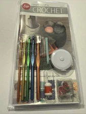 Boye I Taught Myself to Crochet KIT Talley, 5 Hooks, 1 Yarn Needle, Tape Measure