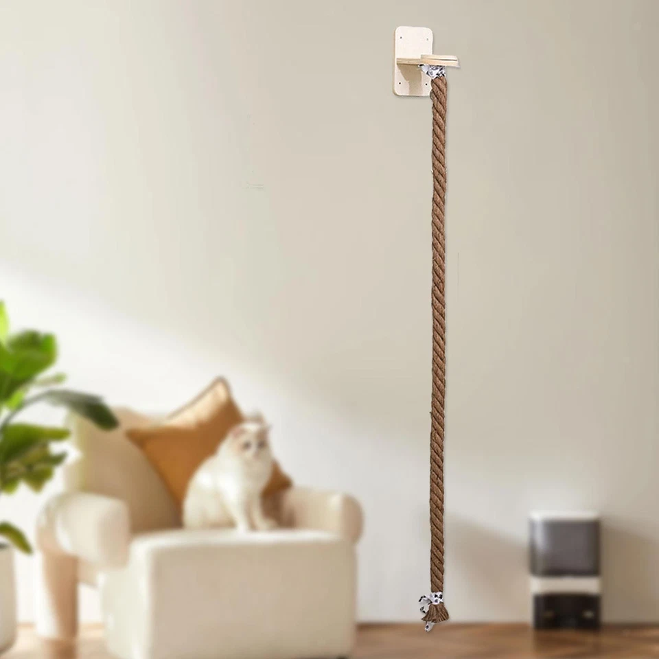 Cat Wall Shelf Cat Tree Scratch Post Apartment Furniture Protection Wall Mount - Image 2 of 4