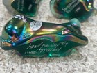 3 Fenton Carnival Glass Spruce Green Cats Hand painted and numbered — photo 3