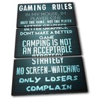 Gaming COD House Rules Typography TREBLE CANVAS WALL ART Picture Print VA