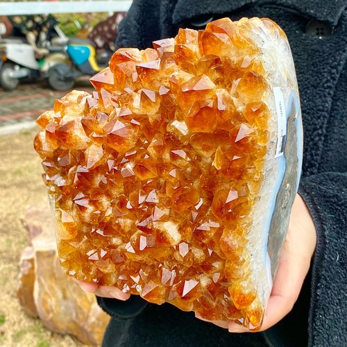 9.45LB arge Himalayan quartz cluster/yellow crystal ore Earth specime - 第 4/14 張圖片