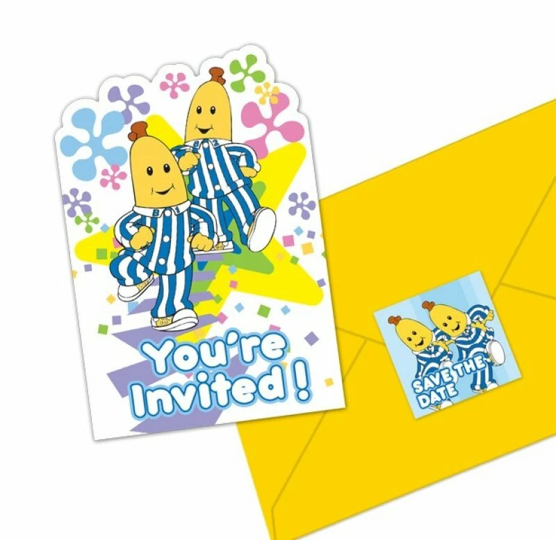 BANANAS IN PYJAMAS Birthday Party Invitations Pack of 8 Kids