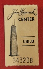 JOHN HANCOCK CENTER OBSERVATION DECK VINTAGE CHILD TICKET