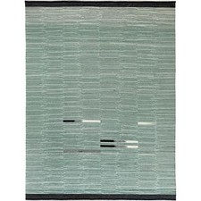 10'2"x14' Green Nomadic Design Flat Weave Kilim Hand Woven Reversible Rug R60035