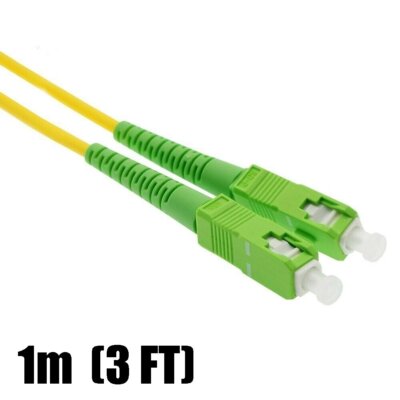 1M 3FT SC/APC to SC/APC Fiber Optic Simplex Single-Mode OFNR Optical Patch Cable