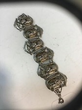 6 Heads Buddha Style Silver Color Bracelet 7 long