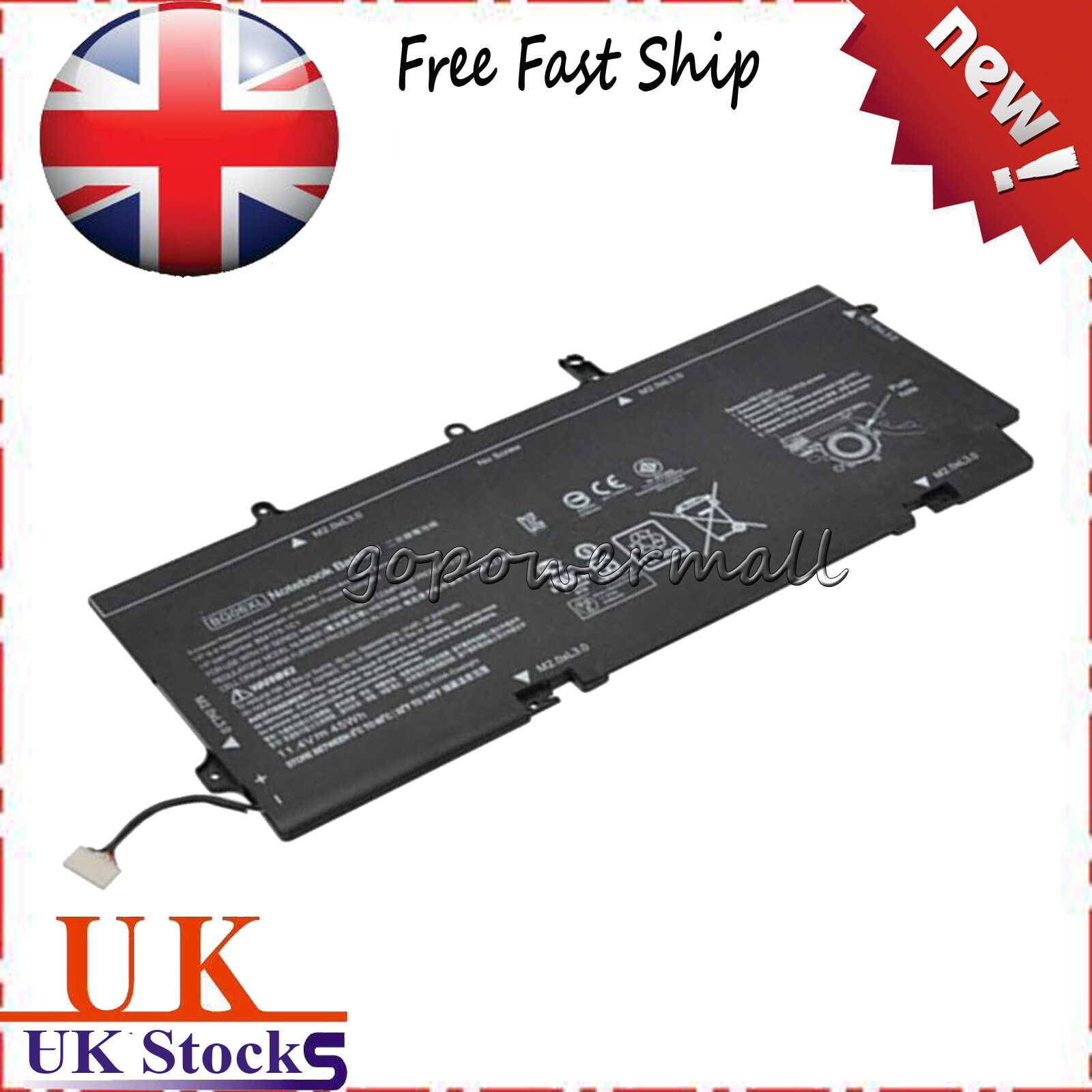 BGO6XL BG06XL Battery For HP EliteBook Folio 1040 G3 HSTNN-Q99C HSTNN-IB6Z 45Wh
