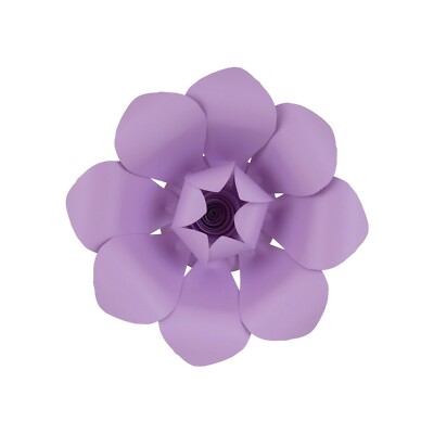 Mega Crafts - 12'' Handmade Paper Pedal Flower - Lavender, 1PC