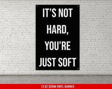 Large Weightlifting Quote Banner - Inspirational Home Gym Wall Art Decor