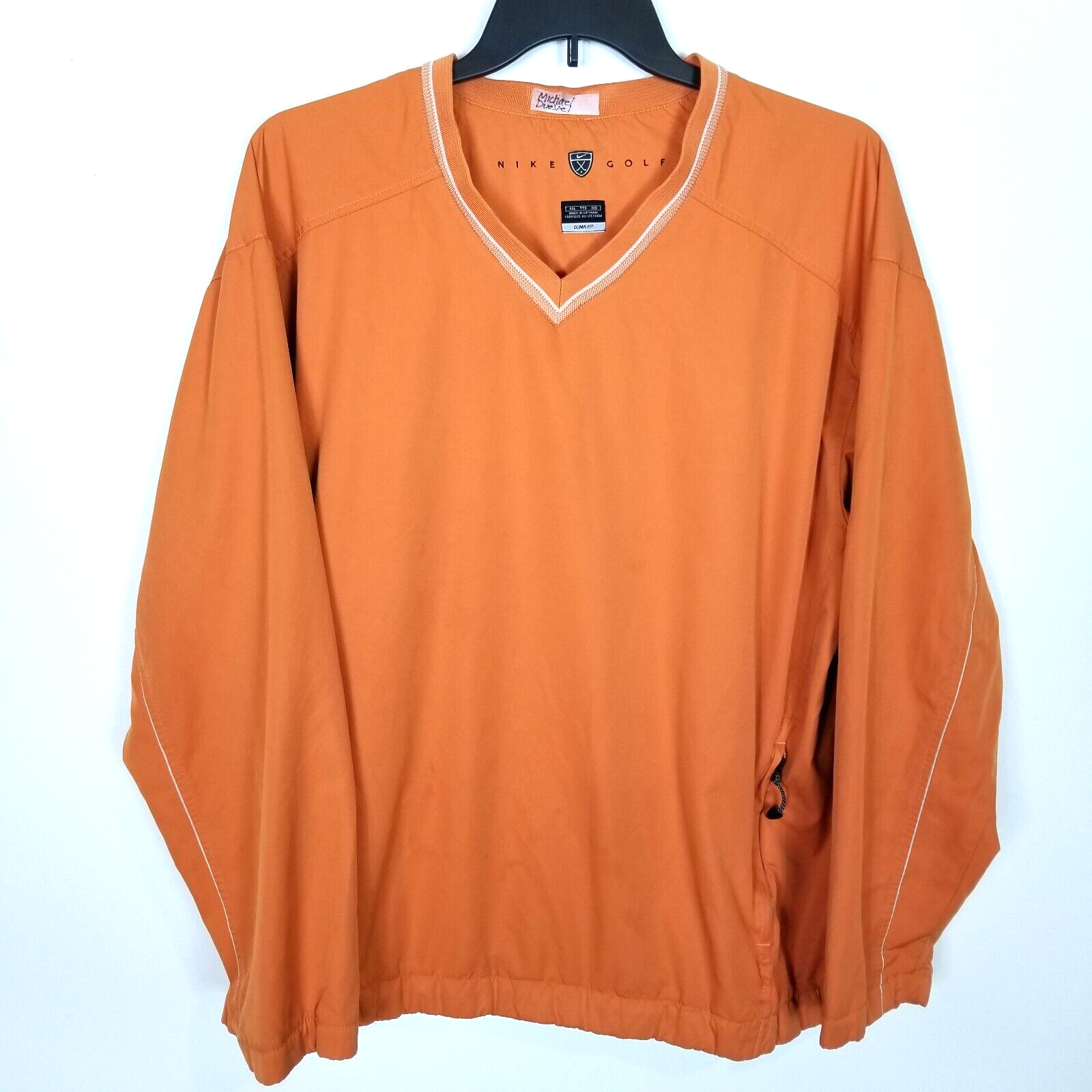 SACAI X NIKE Giacca a vento vintage Nike Golf Pullover taglia 2XL Clima Fit arancione atletica