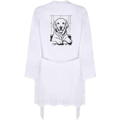 'Retriever In Bath' Adult Dressing Robe / Gown (RO045980)