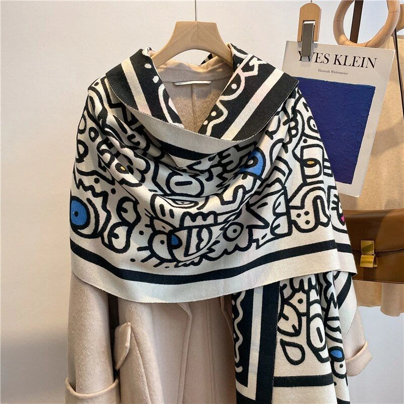 Luxury Cashmere Blanket Scarves - Winter Pashmina Shawl Wraps Women Fashion  Scar