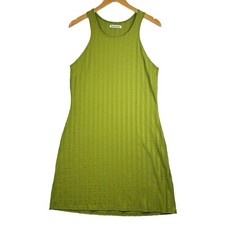 Reformation Dress Sz XL Green Mel Ribbed Body-Con Mini Tank Casual Travel