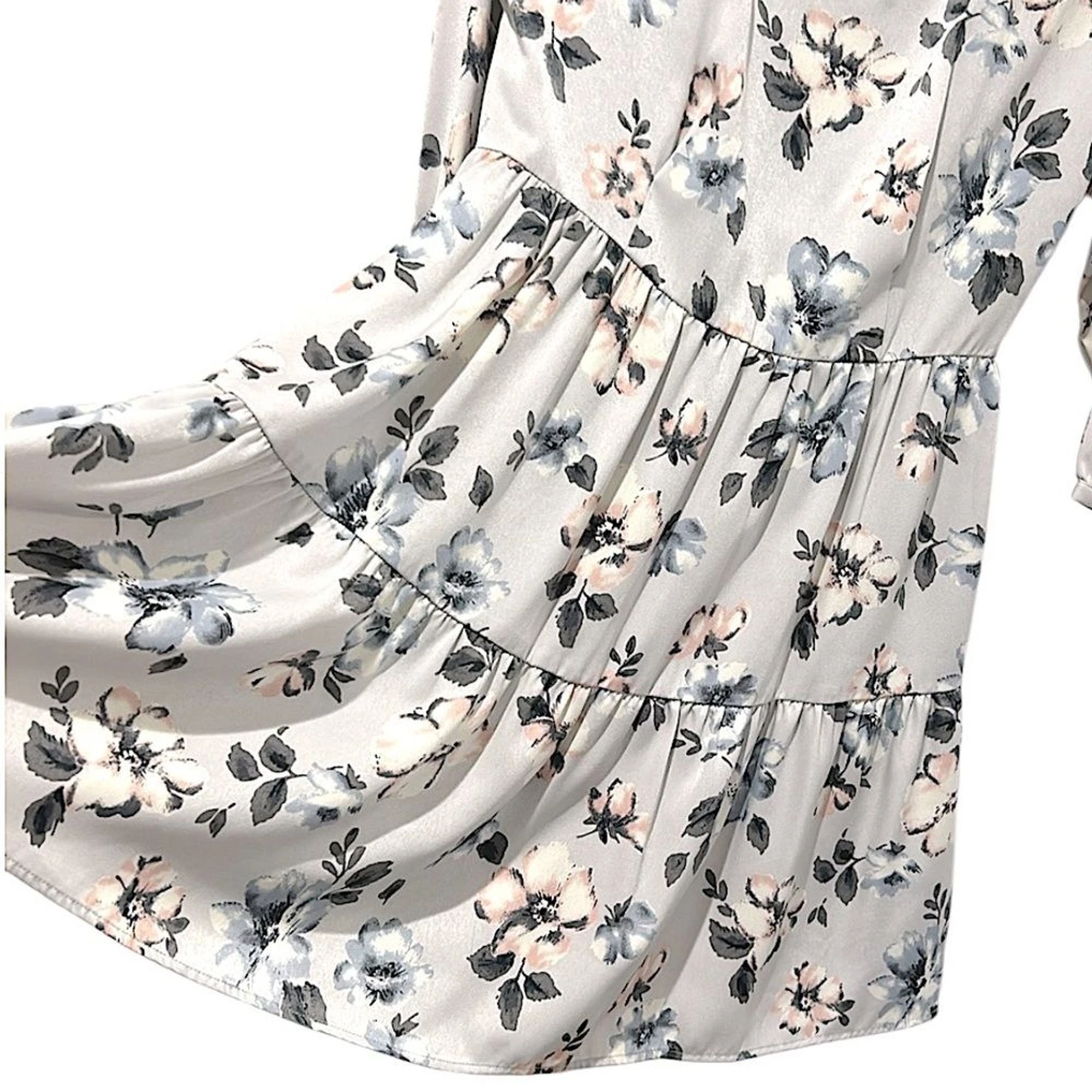 Supreme La La Abito Fiori di Ciliegio Primaverile Floreale Raso Lucido Femminile Mini M L