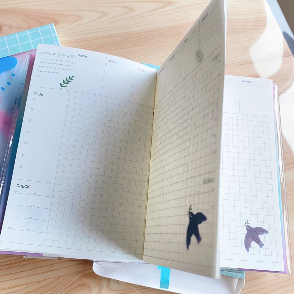 Heart Design PVC colorful Journal Notebook calendar with Pearls and Feather - Image 4 of 4