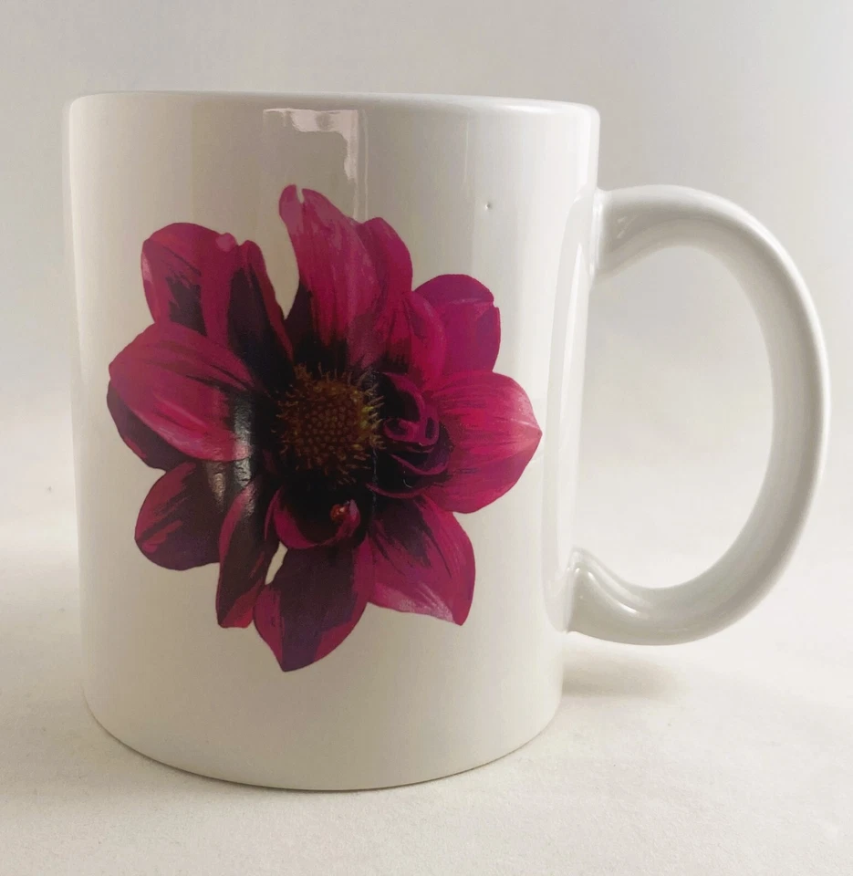 Taza de café/té de cerámica de 11 OZ - Flores rosadas y moradas - Juego de 4 Foto 2 de 4