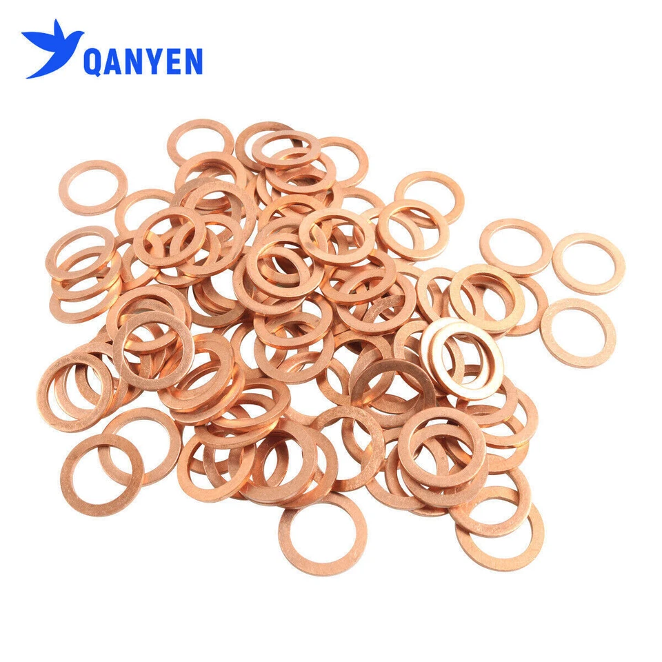 100Pcs Copper Oil Drain Plug Gasket 0.79 Inch for Mercedes-Benz OE:007603-014106 Foto 4 de 4