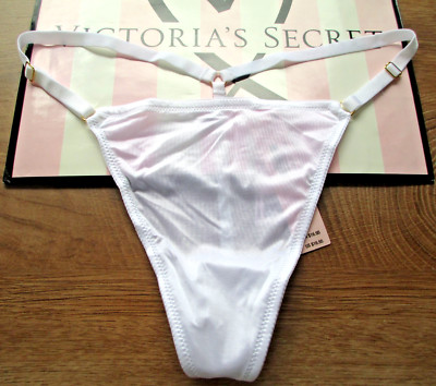 VICTORIA'S SECRET VERY SEXY V-String Thong Panty M L XL White NWT Adjustable VS