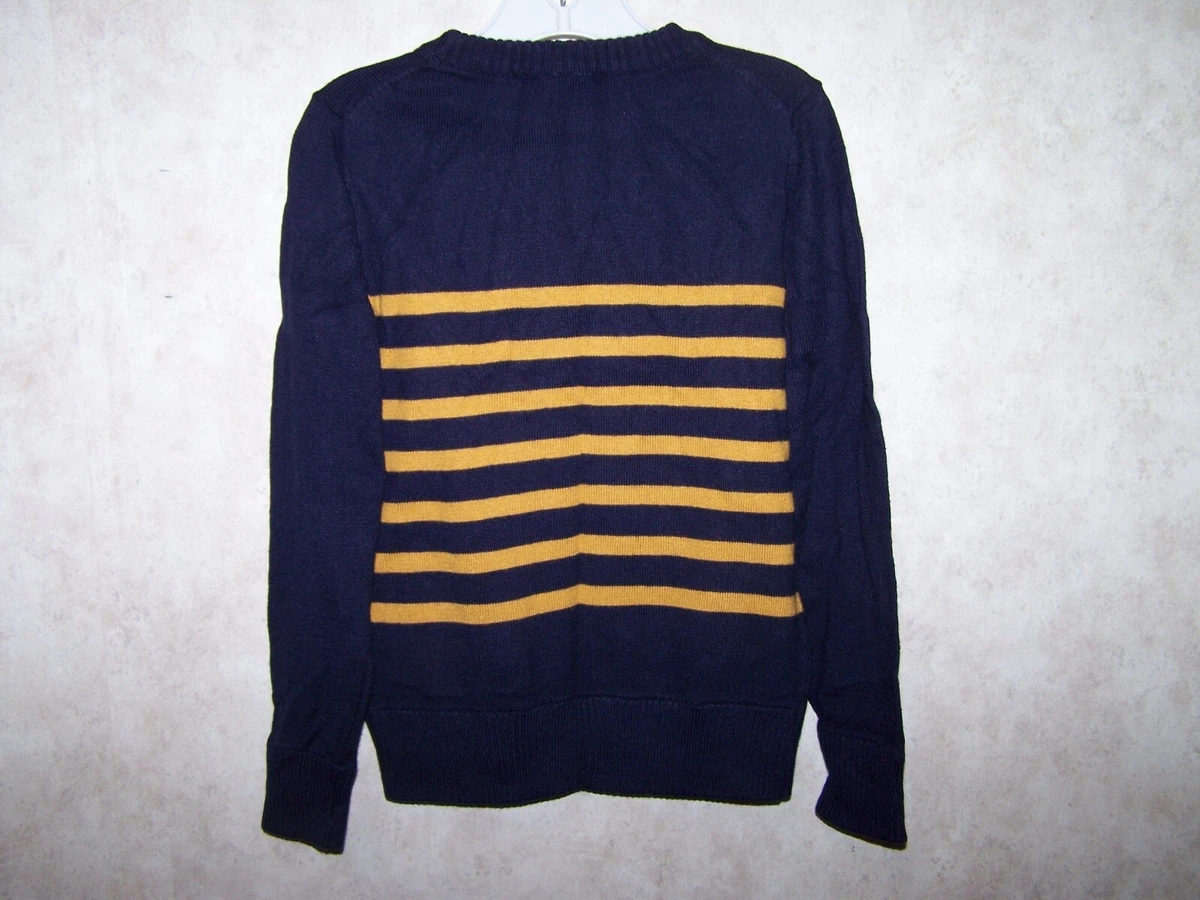 Baby Gap Toddler Boys Sweater Size 5 Years Navy Blue Gold Stripe