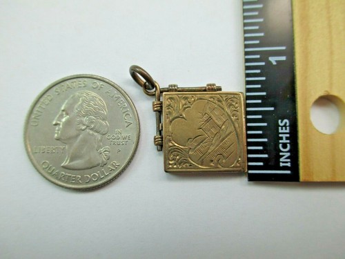 Antik viktorianisch Edwardian 10K Roségold Foto Medaillon Anhänger Uhr Anhänger 100D - Bild 5 von 11