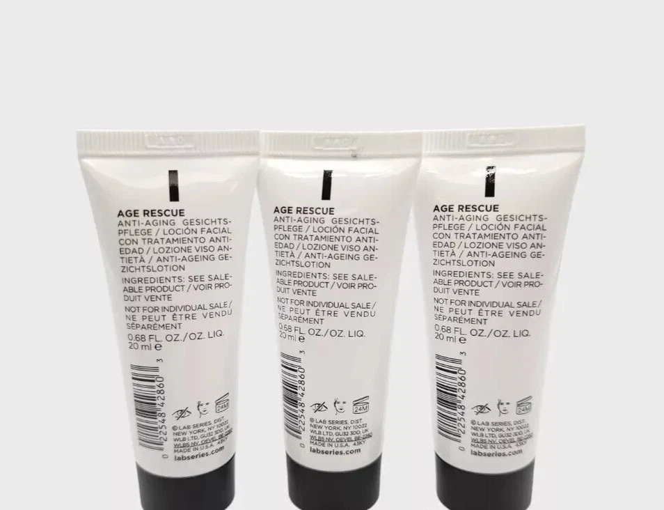 3 Pack Lab Series Moisturize Age Rescue face lotion energizing ginseng 20ml each - Image 2 of 2