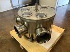 SPUTTER GUN  (4 GUN INPUTS) BELL JAR STAINLESS STEEL, 26" W x 19" H.