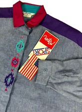 Vintage ROPER Women's NWT Southwestern Western Button Up Shirt Sz M Made In USA