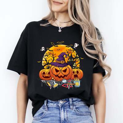 Teacher Halloween  Unisex T-Shirt Scary school teachers squad crazy pumpkins tee