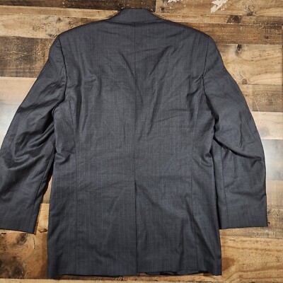 Lauren Ralph Lauren Wool Blazer Jacket Mens 40L Gray Pinstripe