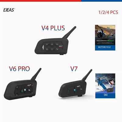 EJEAS V4 V6 V7 Motorcycle Helmet Bluetooth Intercom 2 Riders Helmet Bluetooth
