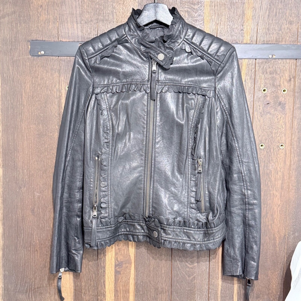 RED VALENTINO Leather Jacket Biker Black Sz M US 6 | eBay